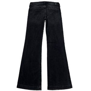7 For All Mankind Dojo 28X33 Long Flare Black Stretch Jeans